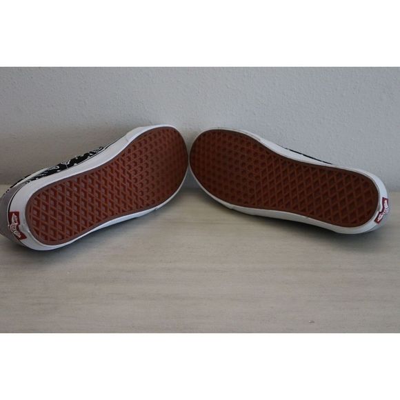 VANS Men's 9 Women's 10.5 Paisley Gray/True White Suede Sk8-Low Shoes SIB - Picture 5 of 6